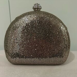 EXPRESSIONS NYC One Size Gold Toned Rounded Half Moon Shaped Small Clutch
